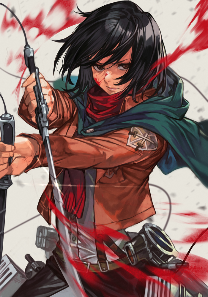 mikasa ackerman (shingeki no kyojin) drawn by hungry_clicker