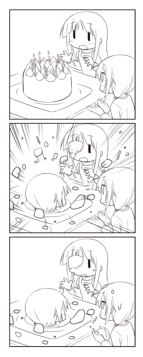 ichii yui, hinata yukari, and nonohara yuzuko (yuyushiki) drawn by baakurou