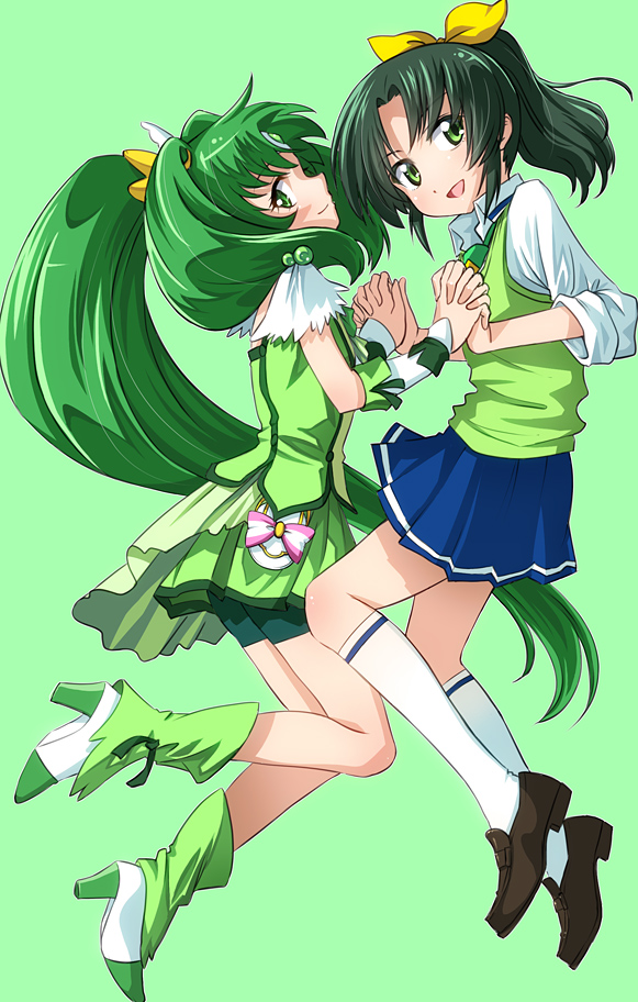 midorikawa nao and cure march (precure and 1 more) drawn by yone
