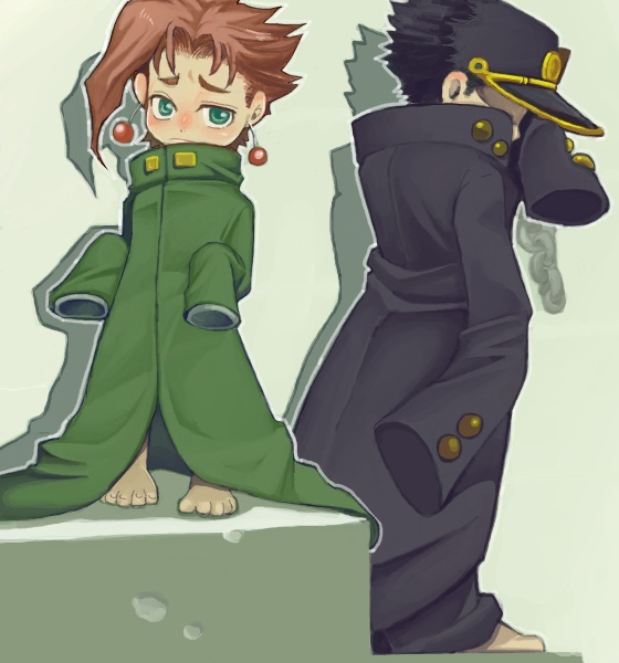 kujo jotaro and kakyoin noriaki (jojo no kimyou na bouken and 1 more) drawn by chinjuu_hibakichi