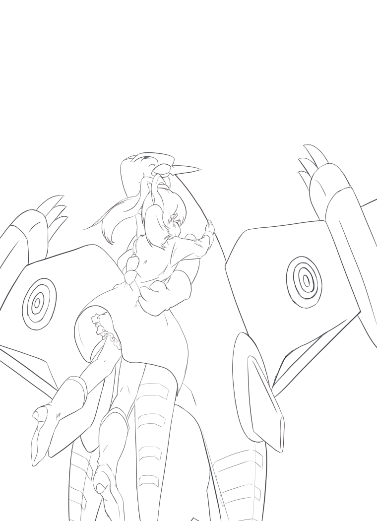 amano nene and sparrowmon (digimon and 1 more) drawn by gaoga_(gaonm)