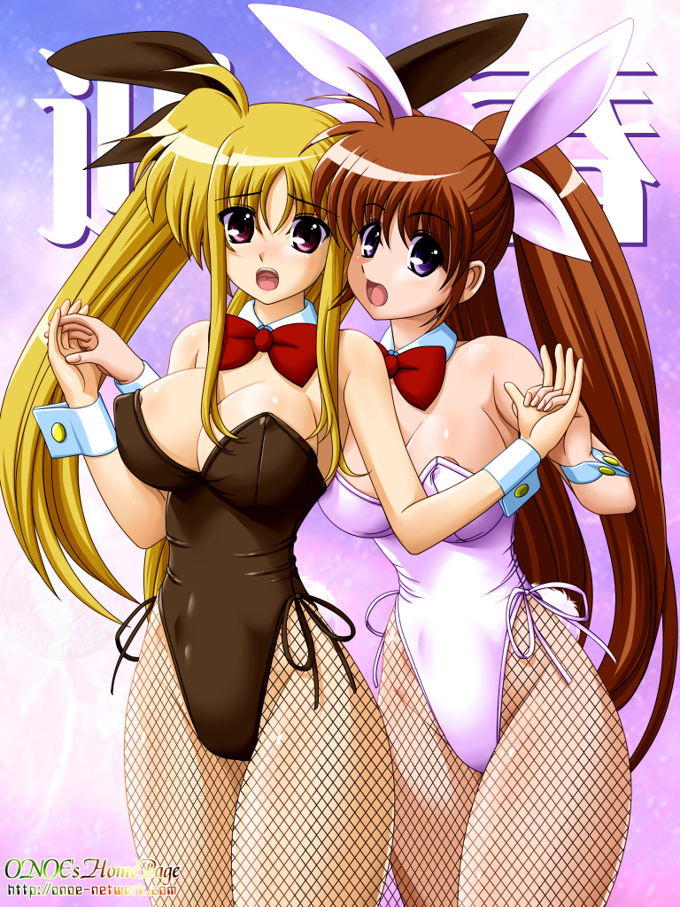fate testarossa and takamachi nanoha (lyrical nanoha and 1 more) drawn by onoe