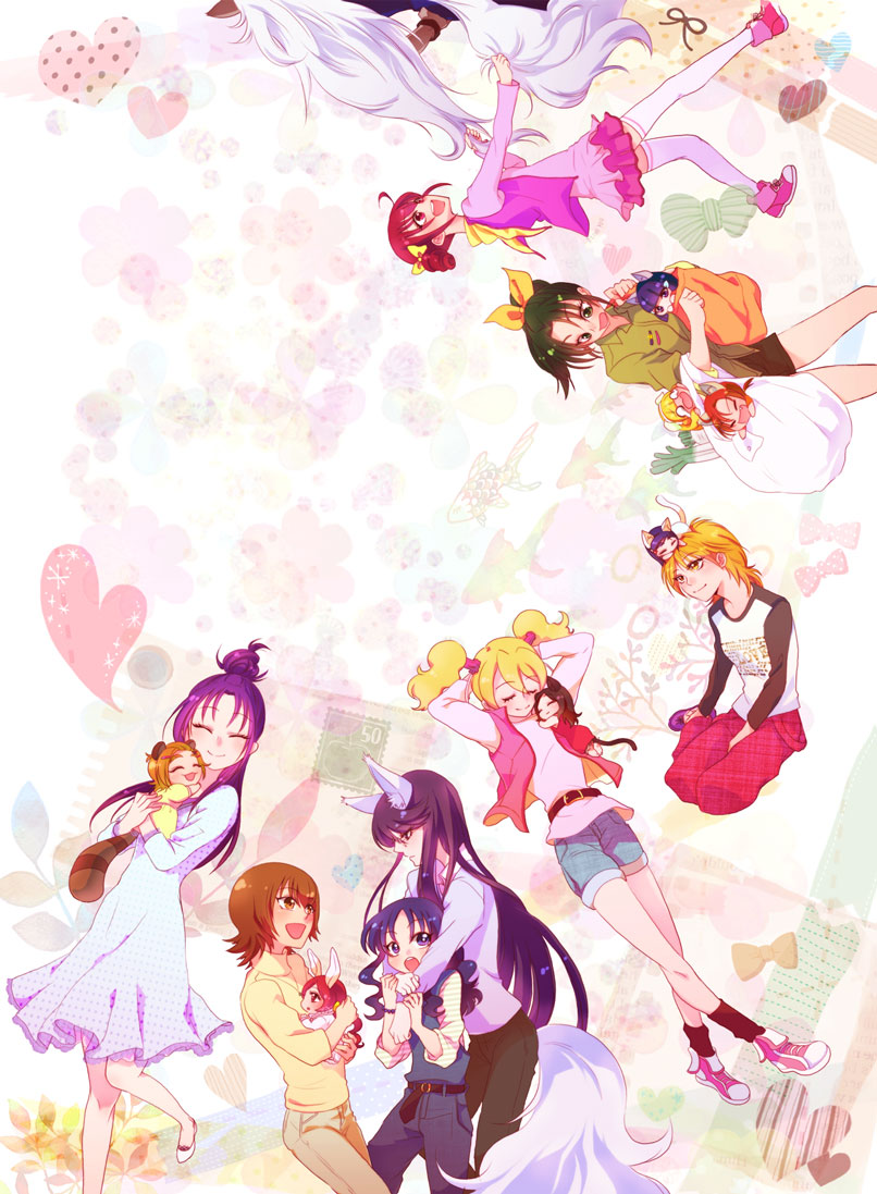 midorikawa nao, kise yayoi, aoki reika, hino akane, kurumi erika, and 11 more (precure and 4 more) drawn by ivory_(25680nico)