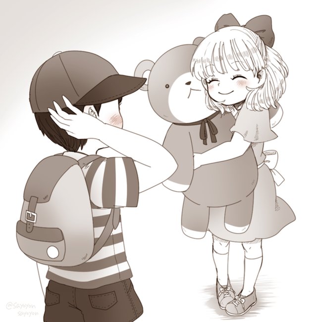 ness, paula, and teddy bear (mother and 1 more) drawn by sayoyonsayoyo