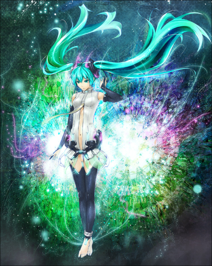 hatsune miku (vocaloid) drawn by p_(zzaazz) and yara_kami_meiosei