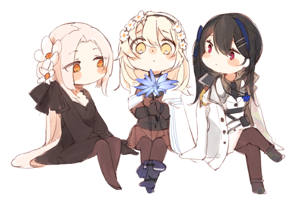 aug, jericho, and x95 (girls' frontline) drawn by ki_lllorz