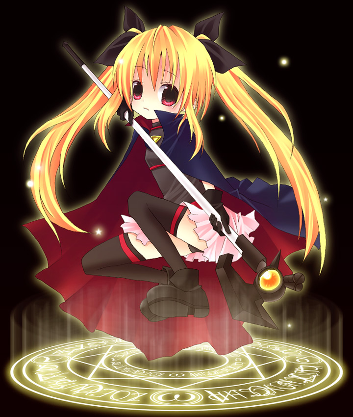 fate testarossa and bardiche (lyrical nanoha and 1 more) drawn by arise_riyu