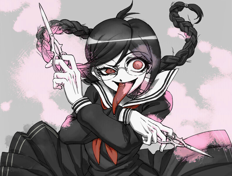 fukawa toko and genocider shou (danganronpa and 1 more) drawn by pall
