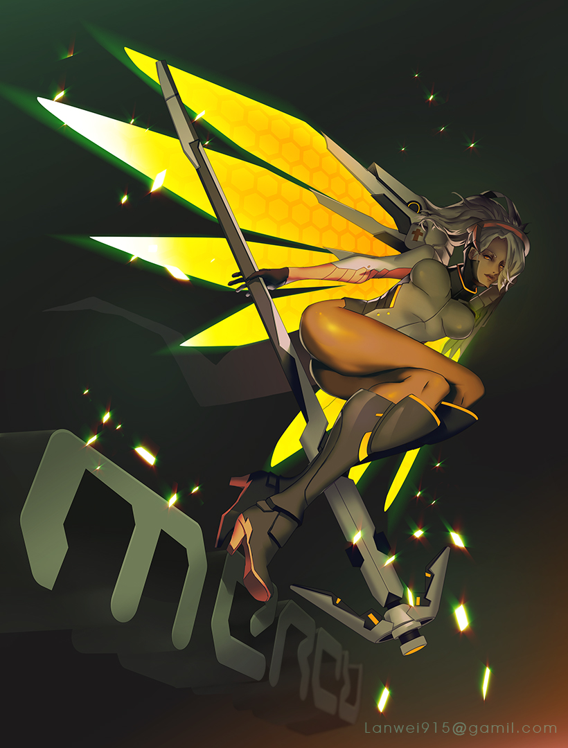 mercy (overwatch and 1 more) drawn by lan_(lanwei915)