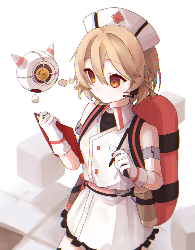 nurse robot type t (utau) drawn by usame_same