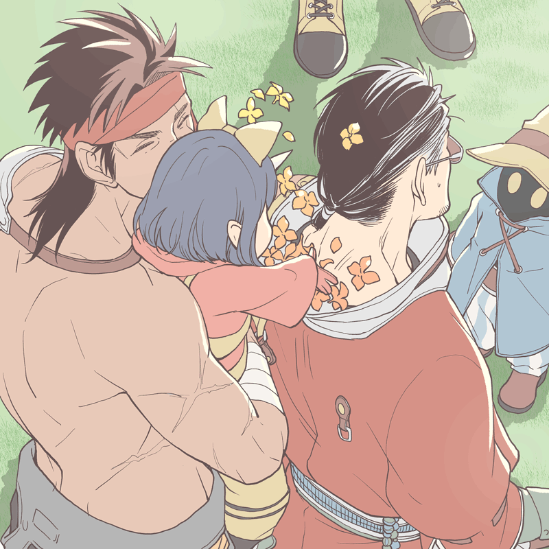 tidus, vivi ornitier, eiko carol, jecht, and auron (final fantasy and 4 more) drawn by 4100