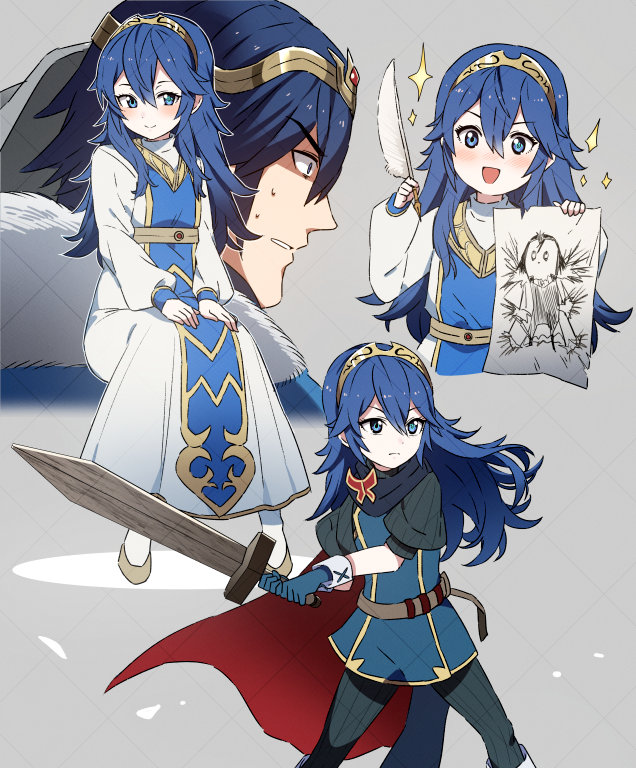 lucina and chrom (fire emblem and 1 more) drawn by ameno_(a_meno0)