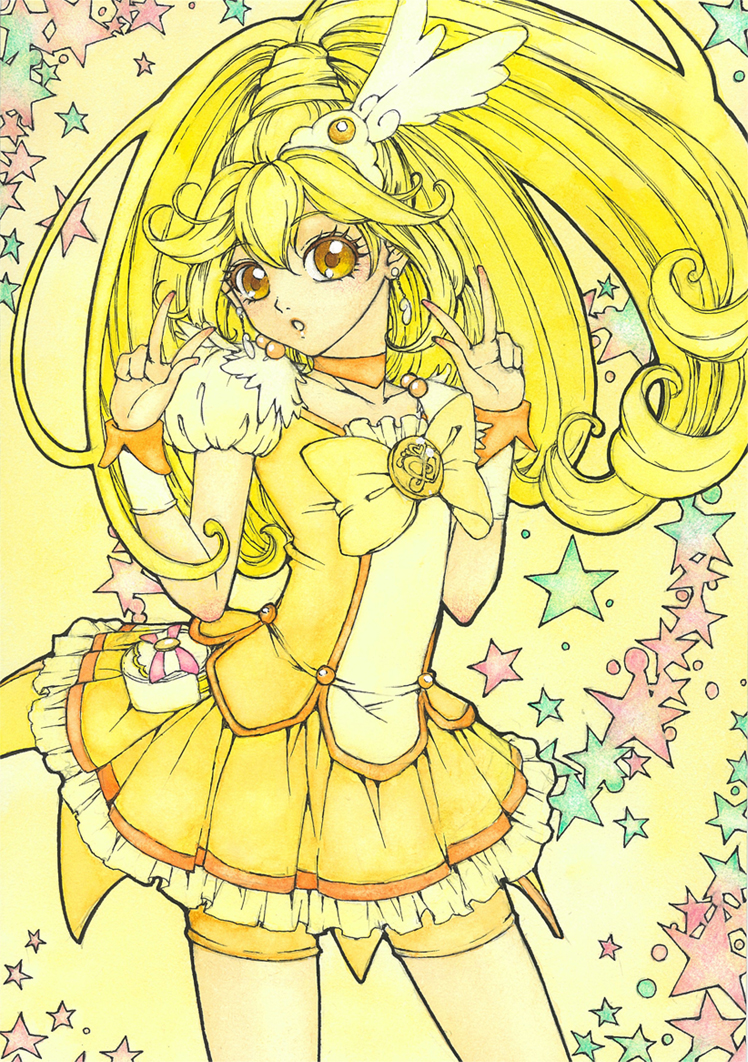 kise yayoi and cure peace (precure and 1 more) drawn by sayococco