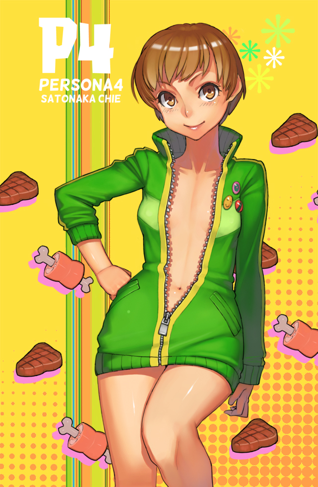 satonaka chie (persona and 1 more) drawn by yuksi