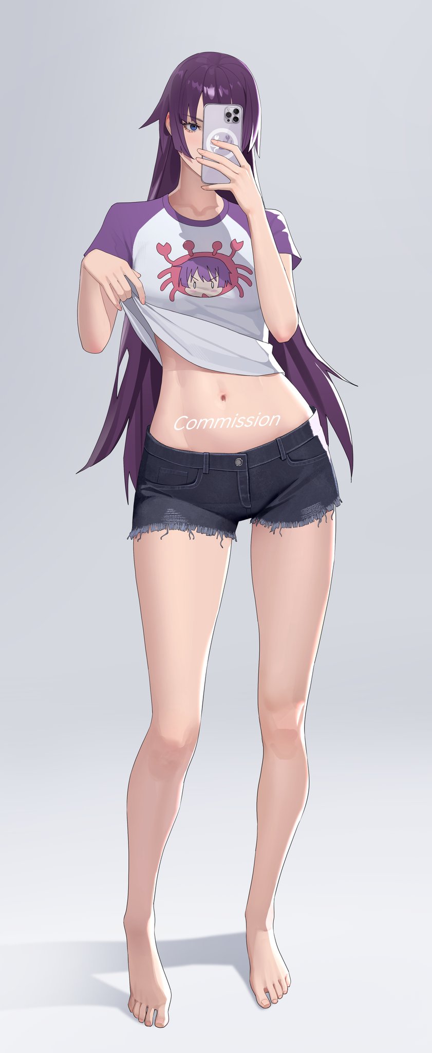 senjougahara hitagi (monogatari and 1 more) drawn by drid