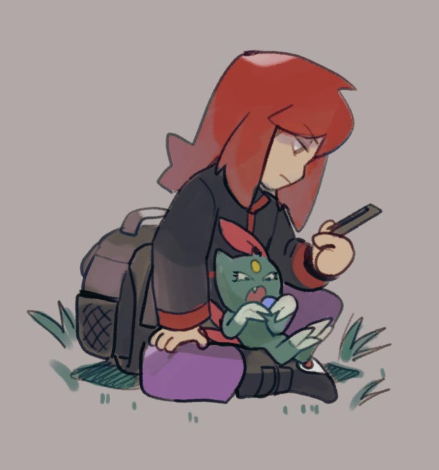 silver and sneasel (pokemon and 1 more) drawn by monkii_(mjooolnina)