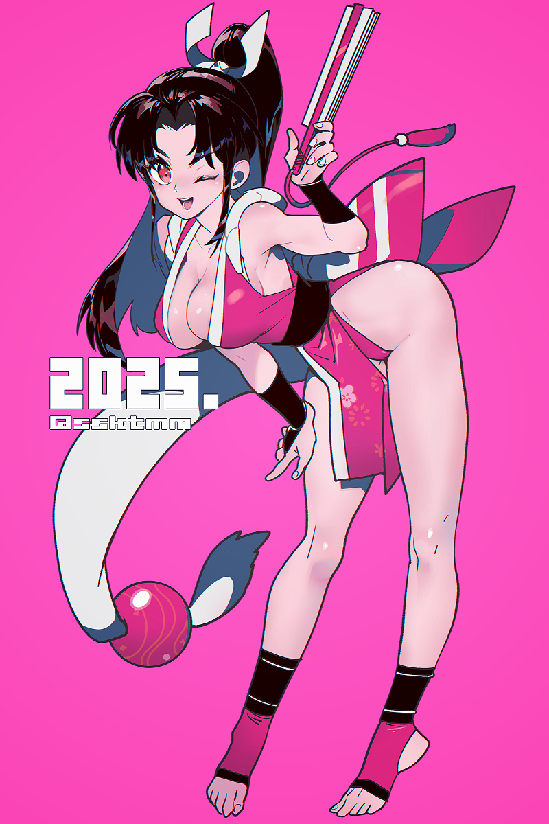 shiranui mai (the king of fighters and 2 more) drawn by sasaki_tomomi