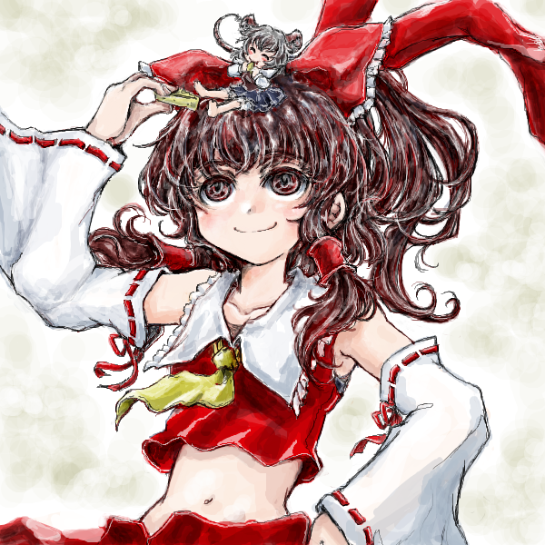 hakurei reimu and nazrin (touhou) drawn by nanashii_(soregasisan)