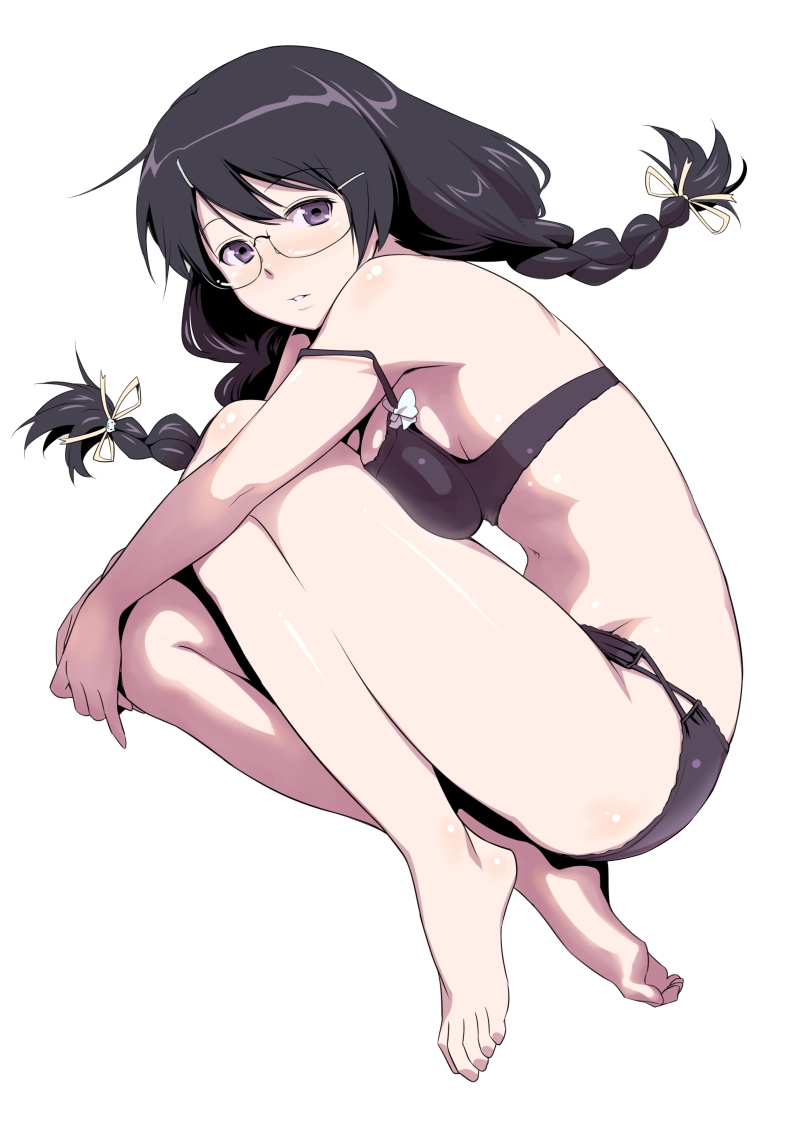 hanekawa tsubasa (monogatari and 2 more) drawn by inu_(aerodog)
