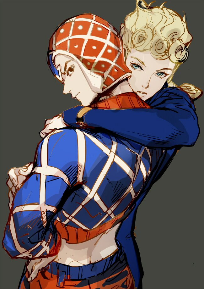 giorno giovanna and guido mista (jojo no kimyou na bouken and 1 more) drawn by nineo