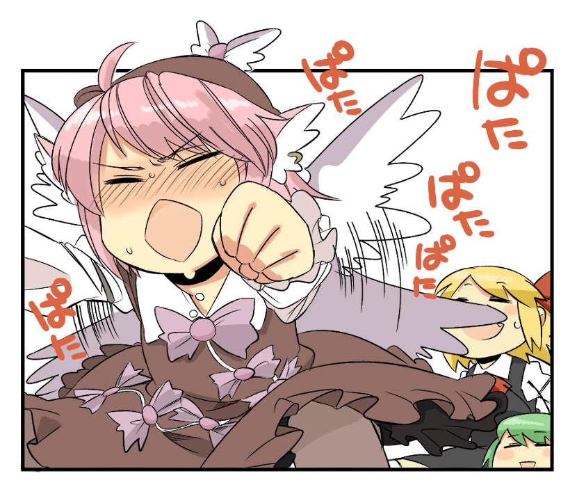 rumia, mystia lorelei, and wriggle nightbug (touhou) drawn by koyama_shigeru