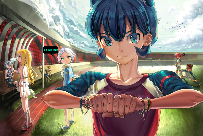 afuro terumi, endou mamoru, kiyama hiroto, fubuki shirou, suzuno fuusuke, and 1 more (inazuma eleven) drawn by pig_(chatte323)