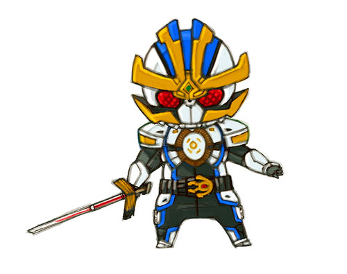 kamen rider ixa (kamen rider and 1 more) drawn by kaos