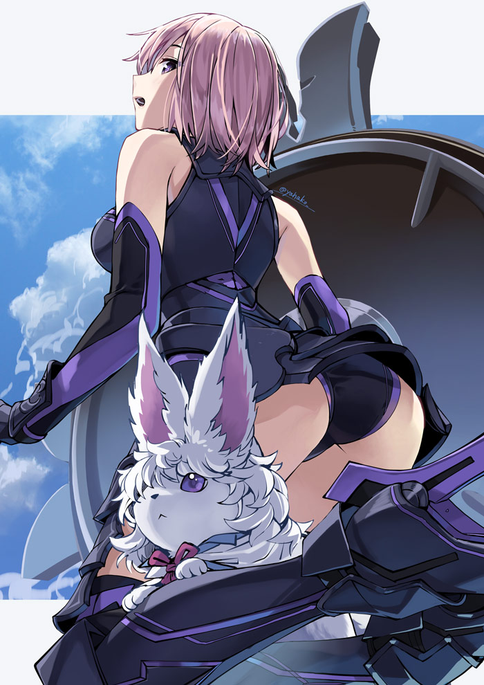 mash kyrielight and fou (fate and 1 more) drawn by yahako