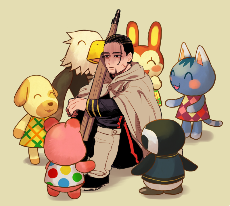 ogata hyakunosuke, rosie, apollo, apple, bunnie, and 2 more (animal crossing and 1 more) drawn by siratan