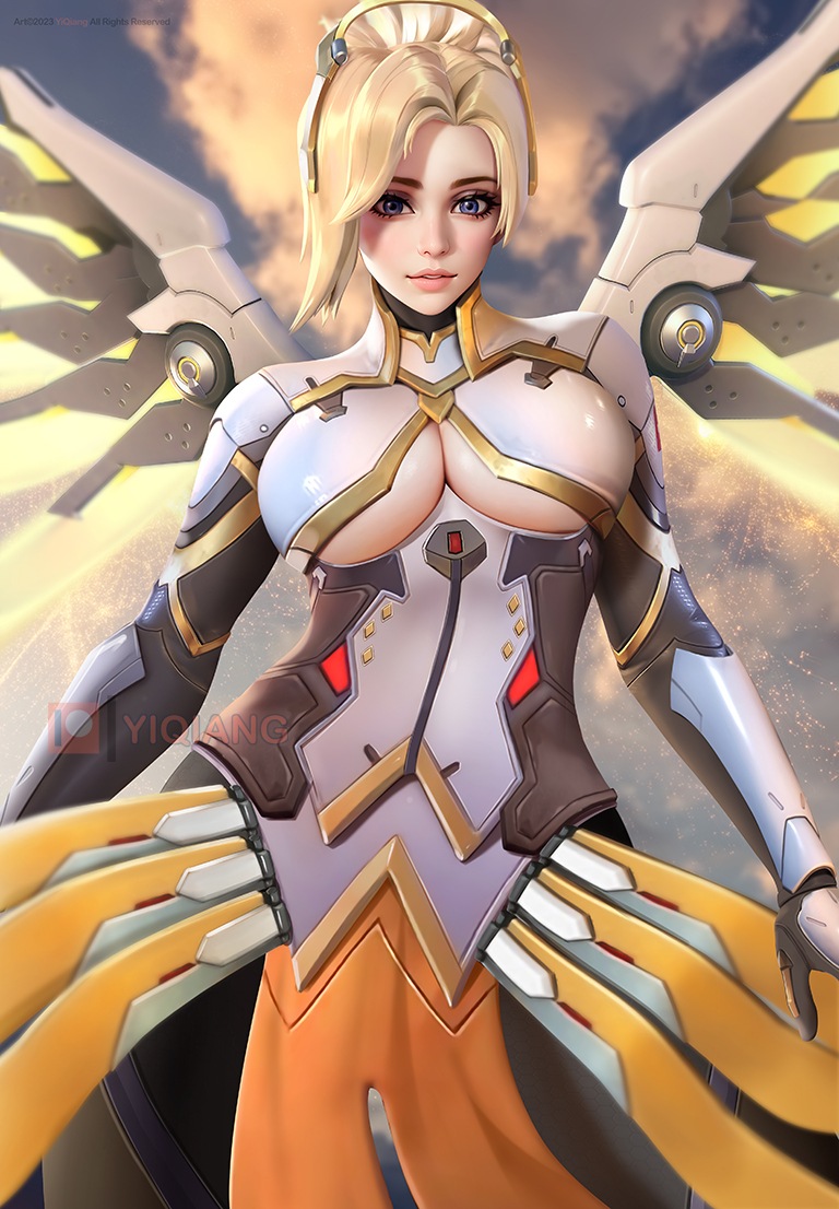 mercy (overwatch) drawn by yiqiang