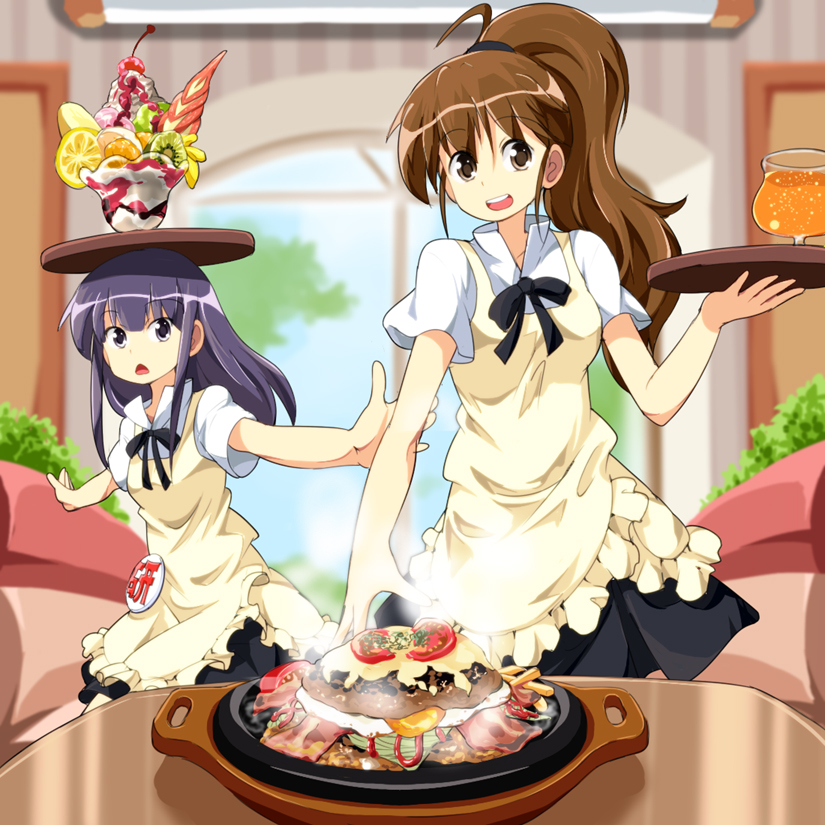 taneshima popura and yamada aoi (working!!) drawn by ruu_(tksymkw)