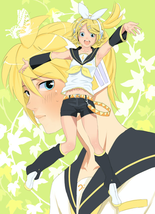 kagamine rin and kagamine len (vocaloid) drawn by chitose_gitsune