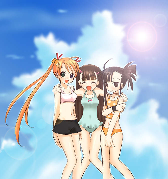 kagurazaka asuna, sakurazaki setsuna, and konoe konoka (mahou sensei negima!) drawn by yuuma_(omaeno_meinichi)