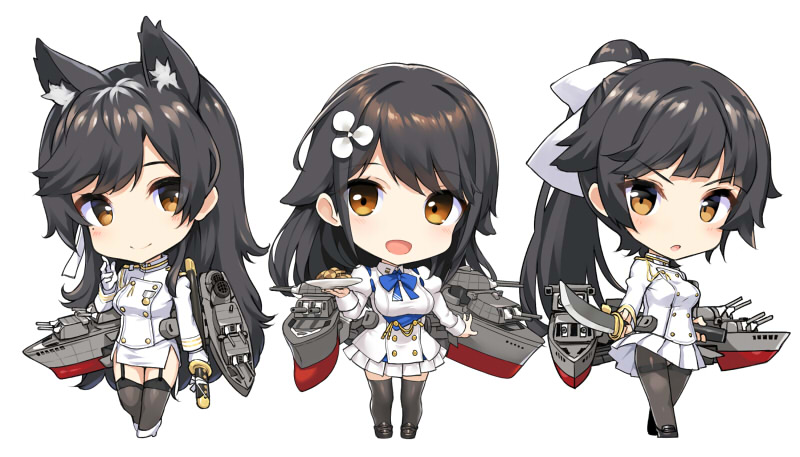 atago, takao, and choukai (azur lane) drawn by takayaki