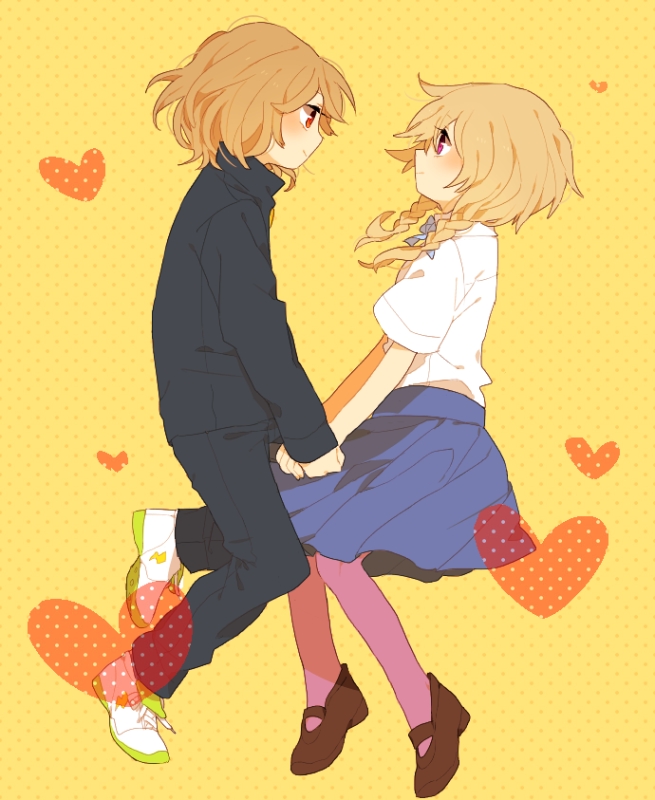 shindou takuto and yamana akane (inazuma eleven and 1 more) drawn by nanao_(cow1212)