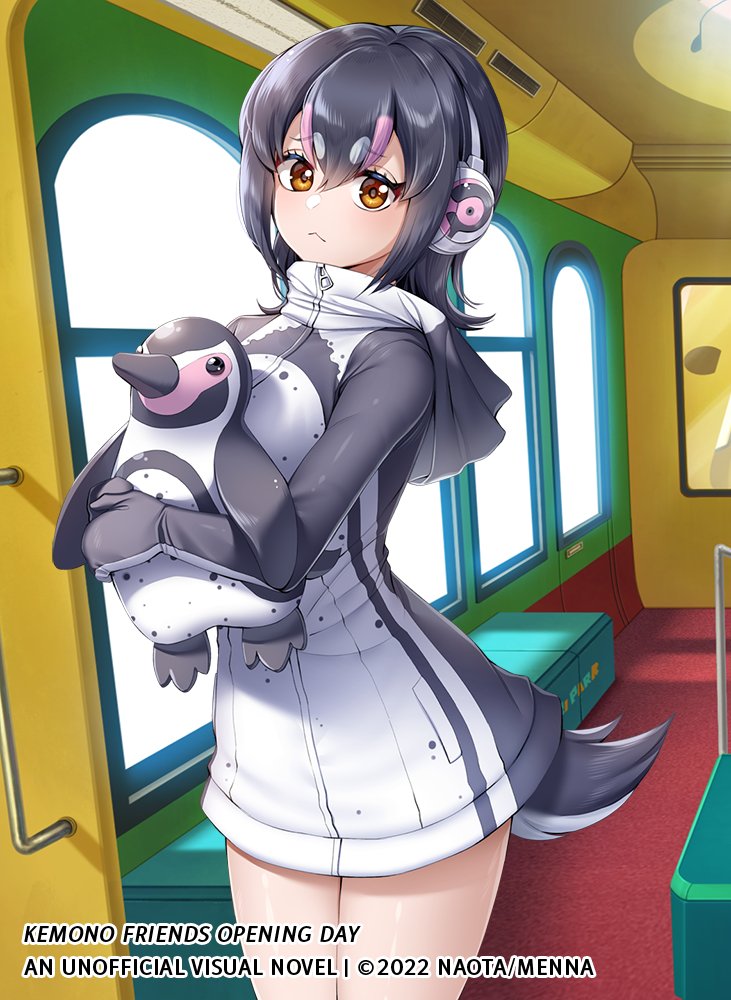 humboldt penguin and grape-kun (kemono friends and 1 more) drawn by menna_(0012)
