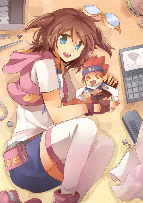 amano madoka and hagane ginga (beyblade and 1 more) drawn by chocho_(homelessfox)