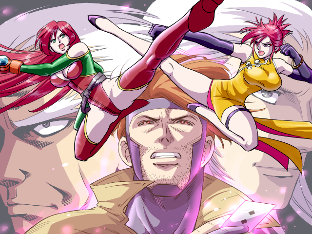 gambit, magaki, marilyn sue dajie, fritz, and mysterious power (marvel and 5 more) drawn by nana-2009