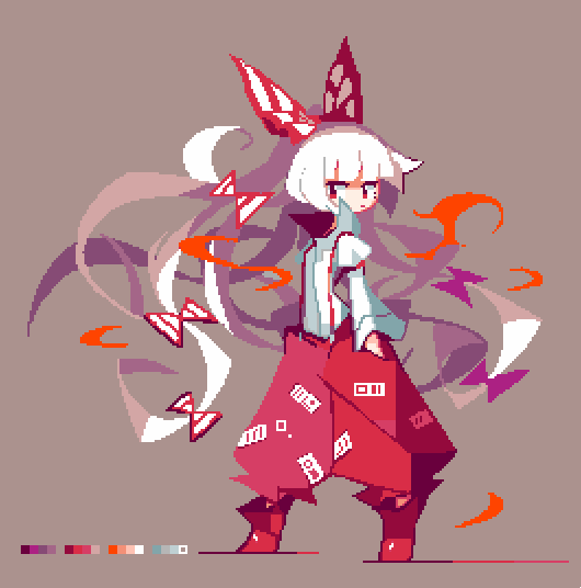 fujiwara no mokou (touhou) drawn by amakusa_(hidorozoa)