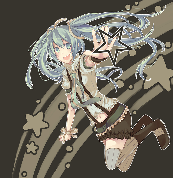 hatsune miku (vocaloid and 1 more) drawn by rhymebox