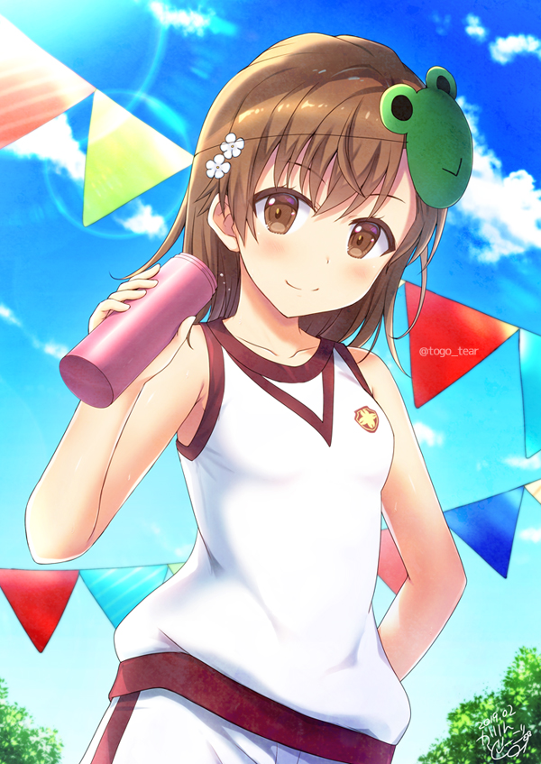 misaka mikoto and gekota (toaru majutsu no index and 2 more) drawn by tougo