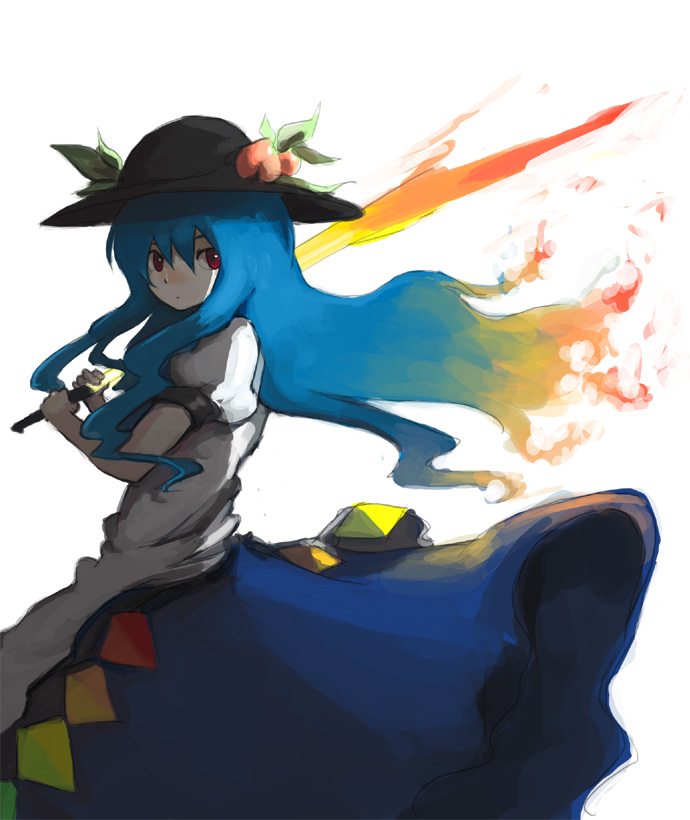 hinanawi tenshi (touhou) drawn by kasa_(hitori_sanka)