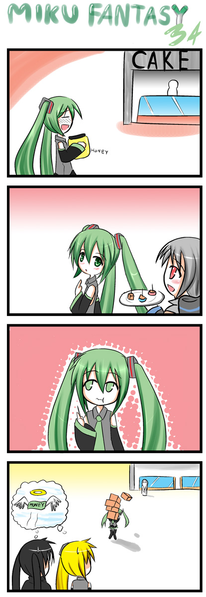 hatsune miku, black rock shooter, yowane haku, and akita neru (vocaloid and 1 more) drawn by catstudioinc_(punepuni)