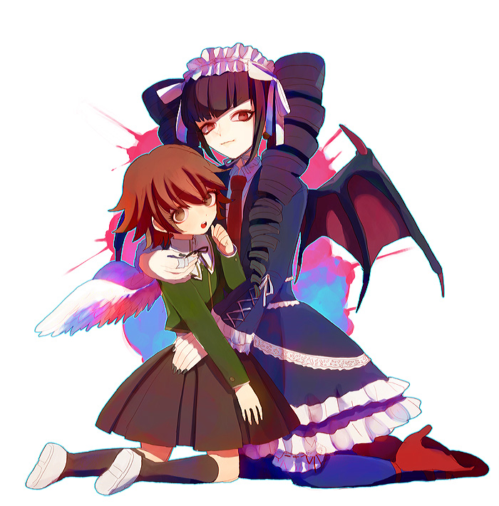 celestia ludenberg and fujisaki chihiro (danganronpa and 1 more) drawn by momiji_kinoko