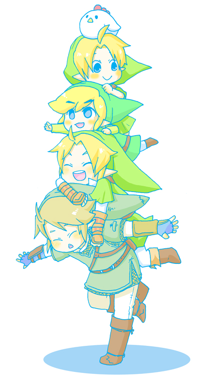 link, toon link, young link, and cucco (the legend of zelda) drawn by lip_(coco)