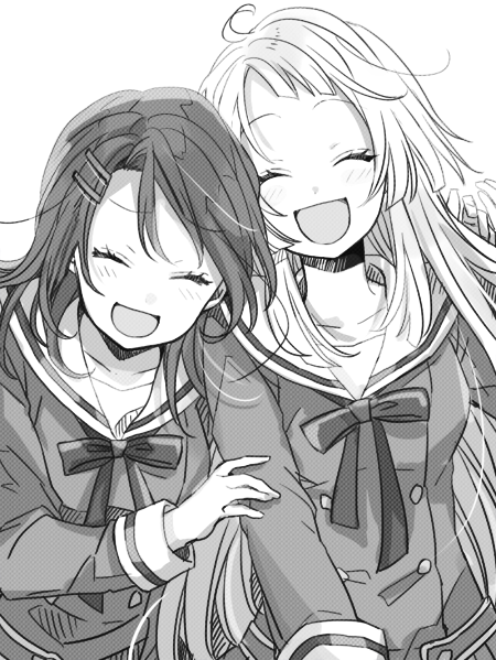 tsurumaki kokoro and okusawa misaki (bang dream!) drawn by ito22oji