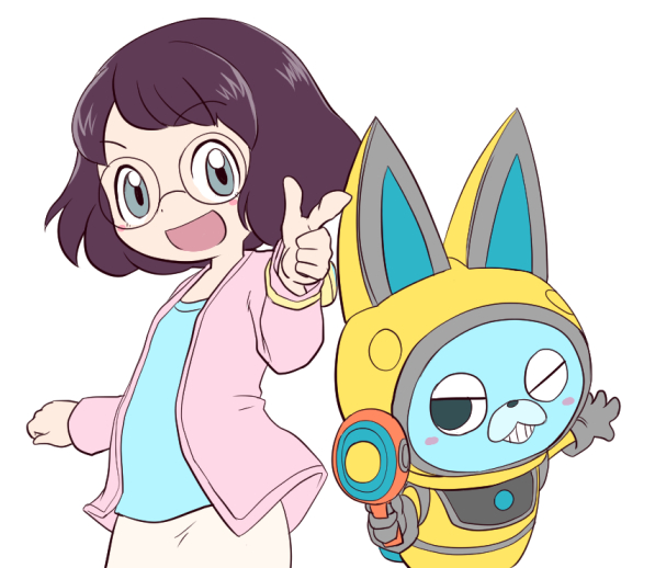 usapyon and misora inaho (youkai watch) drawn by nollety