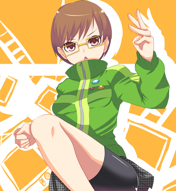 satonaka chie (persona and 1 more) drawn by johnny_funamushi