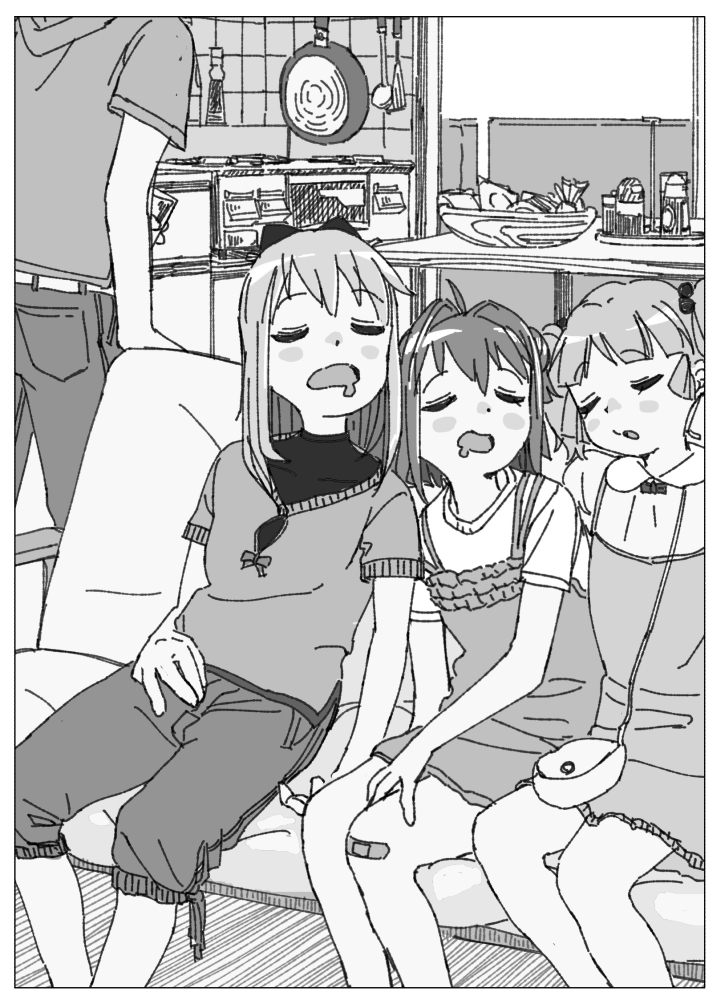 toshinou kyouko, akaza akari, funami yui, and yoshikawa chinatsu (yuruyuri) drawn by uuo