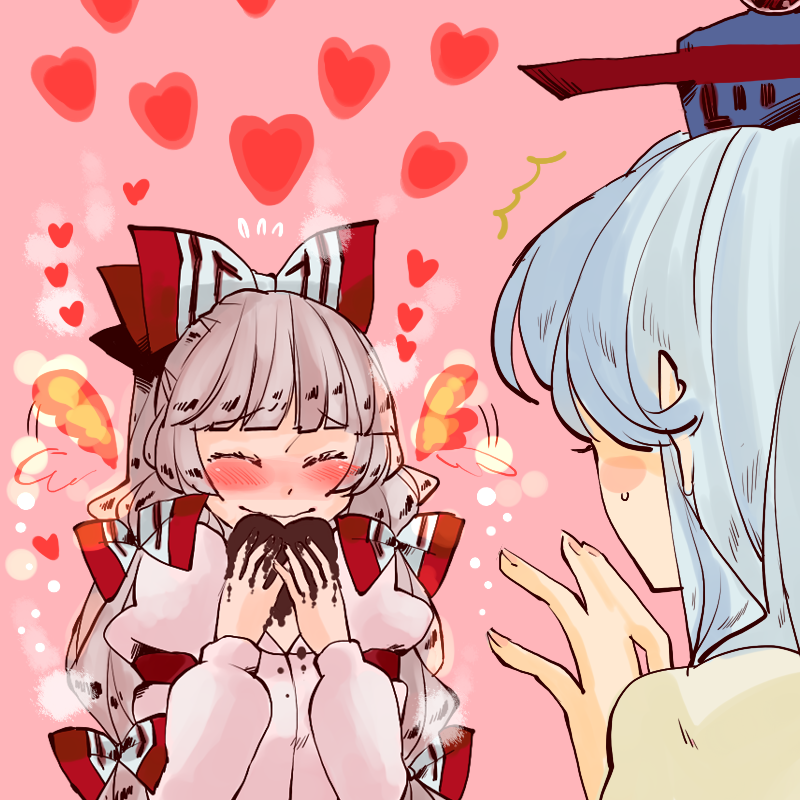 fujiwara no mokou and kamishirasawa keine (touhou) drawn by komaku_juushoku